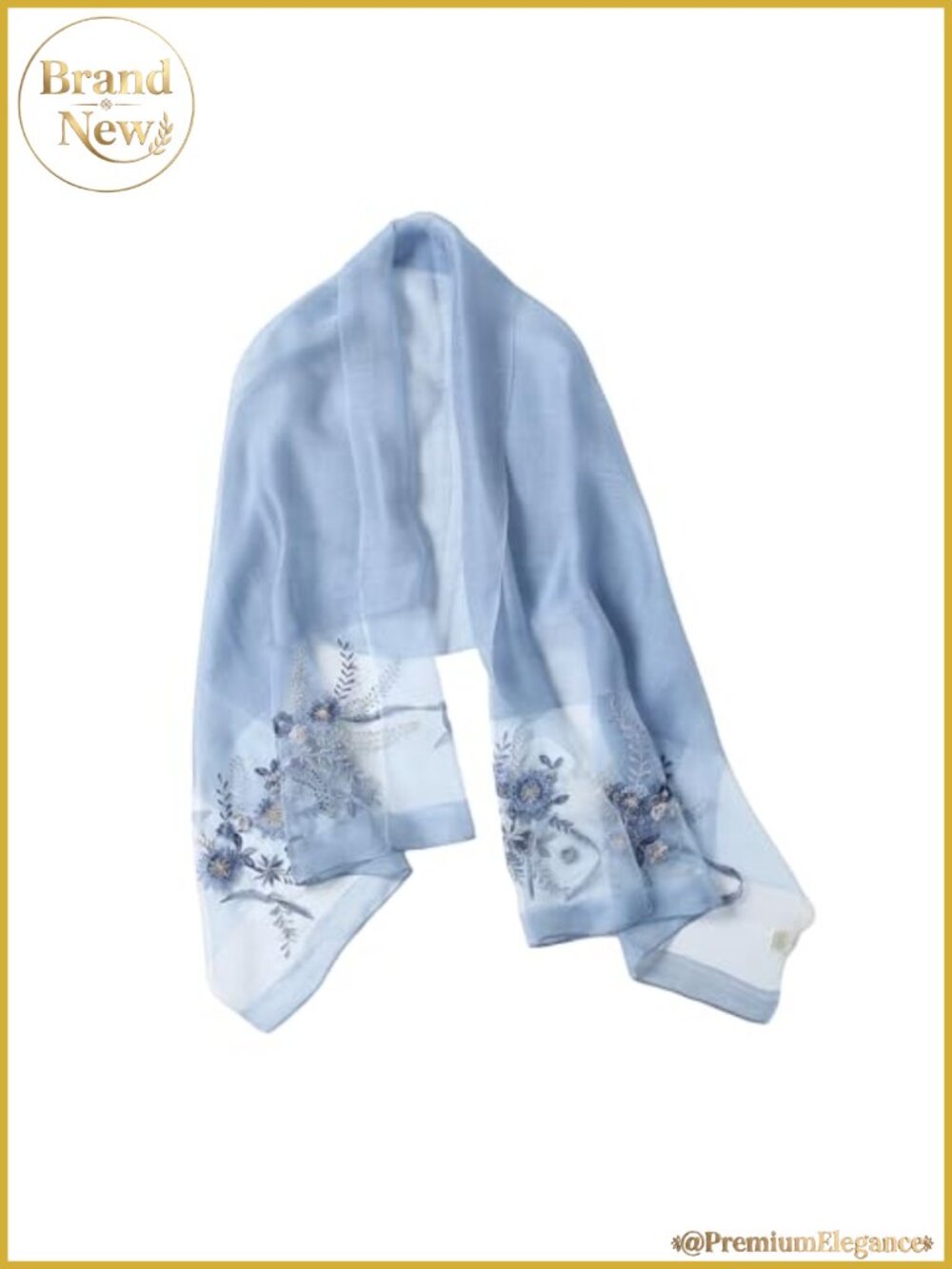 Silk Blend Embroidered Floral Shawl Wrap Evening Cover Up